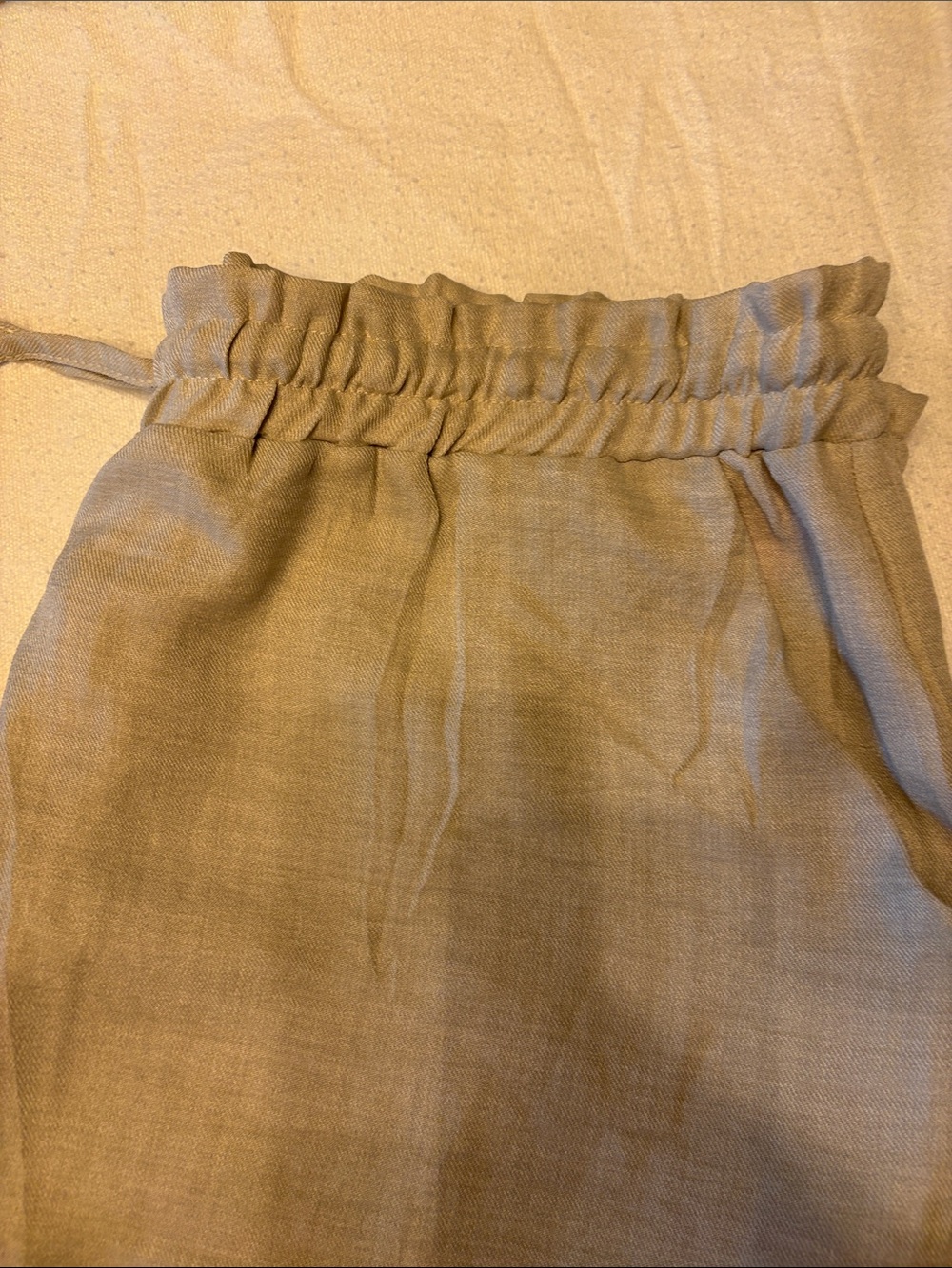 Lightweight Beige Drawstring Linen-Style - Picture 2 of 5